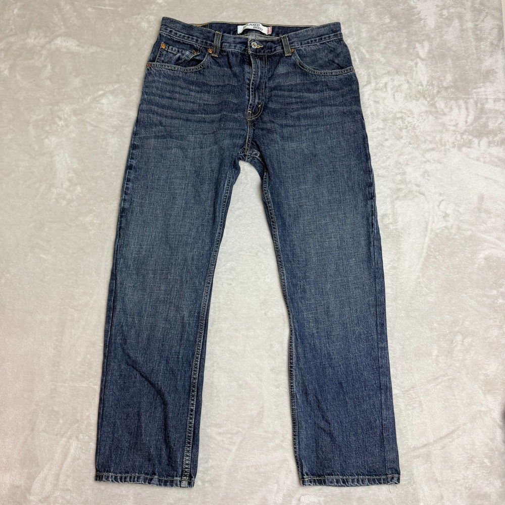 Levis 557 Relaxed Bootcut Jeans Mens 34x30 Blue Rodeo Workwear Western Y2K EUC